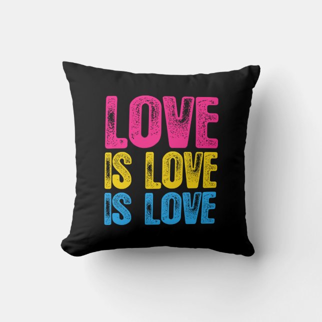 Pansexual pridekärlek är kärlek är kärlek kudde (Framsida)