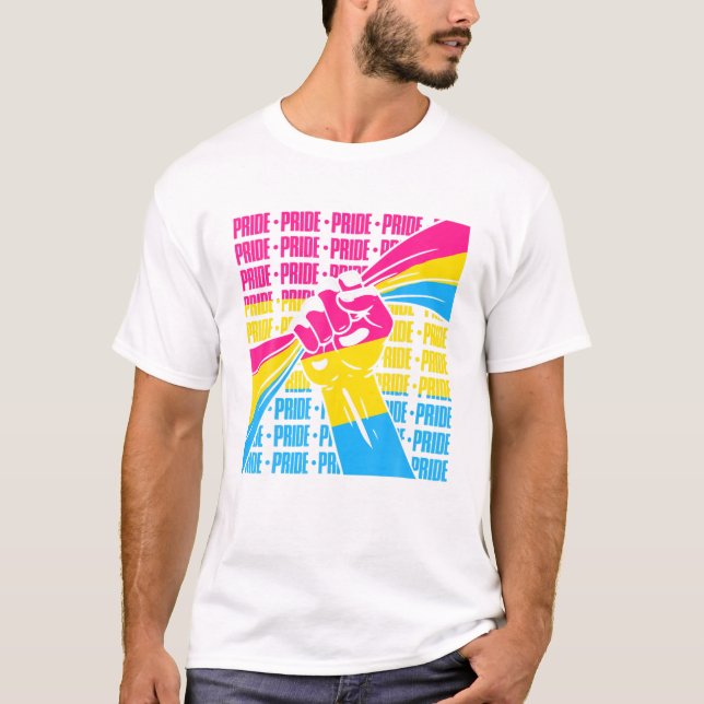 Pansexual-Pridet Fist Pansexuality-Flagga T Shirt (Framsida)