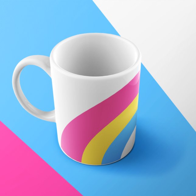 Pansexual Rainbow Pride Flagga Cute Kaffemugg (Skapare uppladdad)