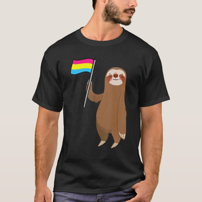 Pansexual Sloth Pansexual T Shirt (Framsida)