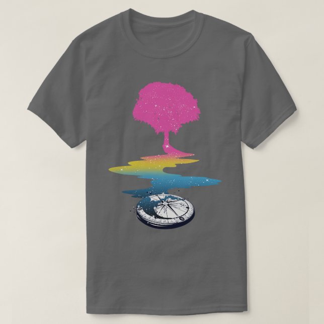 Pansexual Träd LGBT Pride Flagga T Shirt (Design framsida)