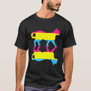 Pansexualitet Flagga Djurkatt Höger Lgbt Pan T Shirt