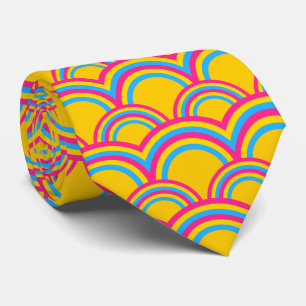 Pansexualitet pride flagga/gult regnbåge mönster slips