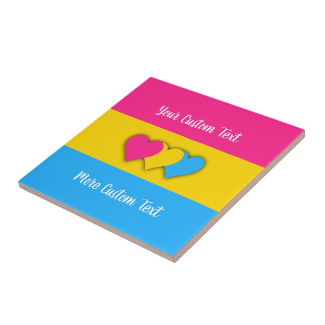 Pansexualitet pride flagga med text kakelplatta (Sidan)