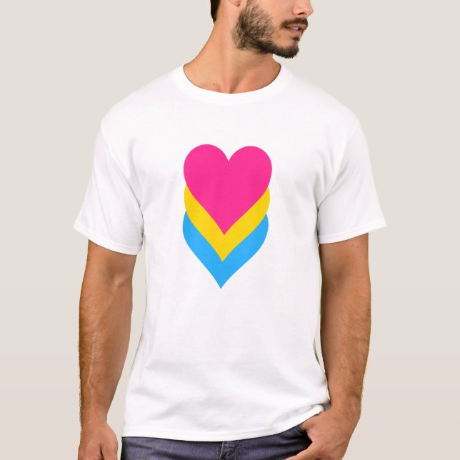 Pansexualitet pride hearts T-Shirt (Framsida)
