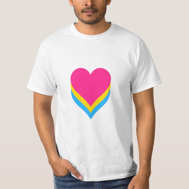 Pansexualitet pride hjärta T-shirt (Framsida)
