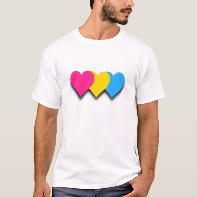 Pansexualitet pride hjärta T-shirt (Framsida)
