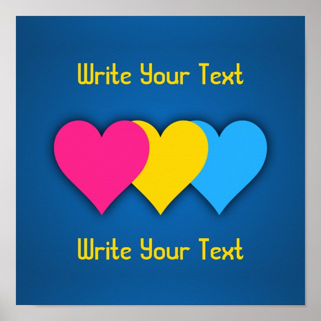 Pansexualitet-pridets hjärtan Poster (Framsidan)