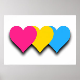 Pansexualitet-pridets hjärtan Poster