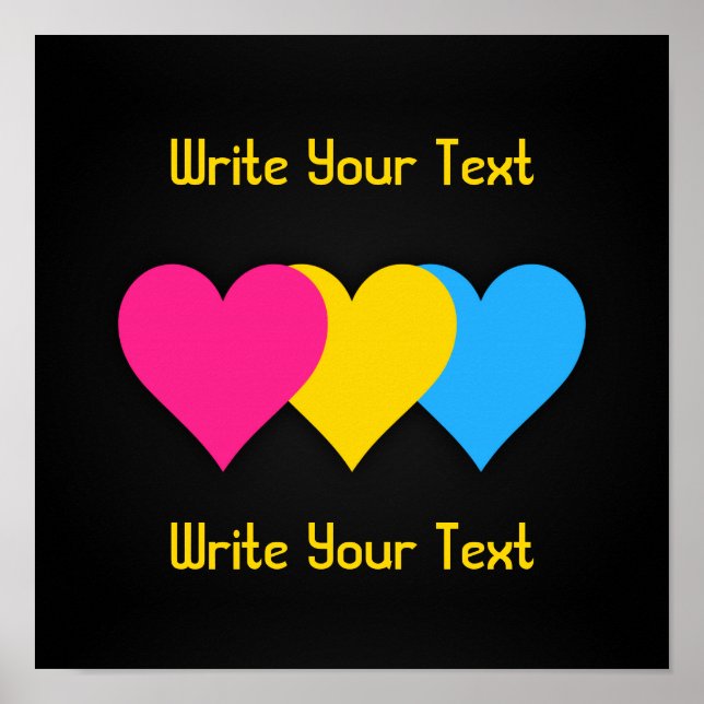 Pansexualitet-pridets hjärtan Poster (Framsidan)