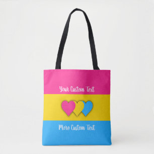 Pansexualitets stoltheitsflagga med text tygkasse
