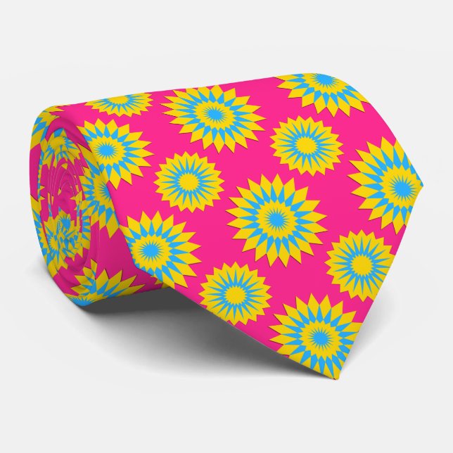 Pansexualitets stoltheitsflagga / rosa blommönster slips (Rullad)