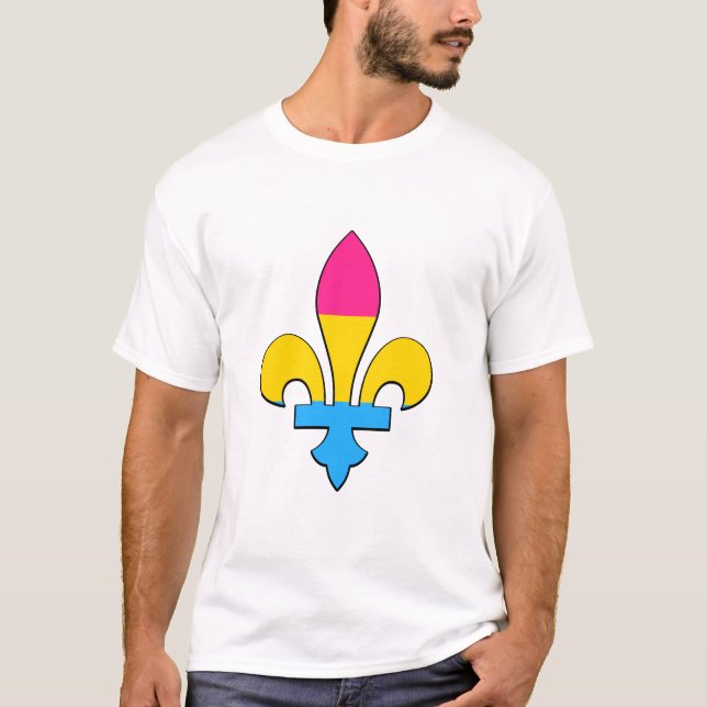 Pansexualitets stolthet fleur-de-lis T-Shirt (Framsida)