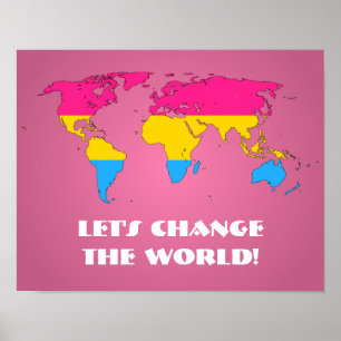Pansexualitets stolthet världskarta poster