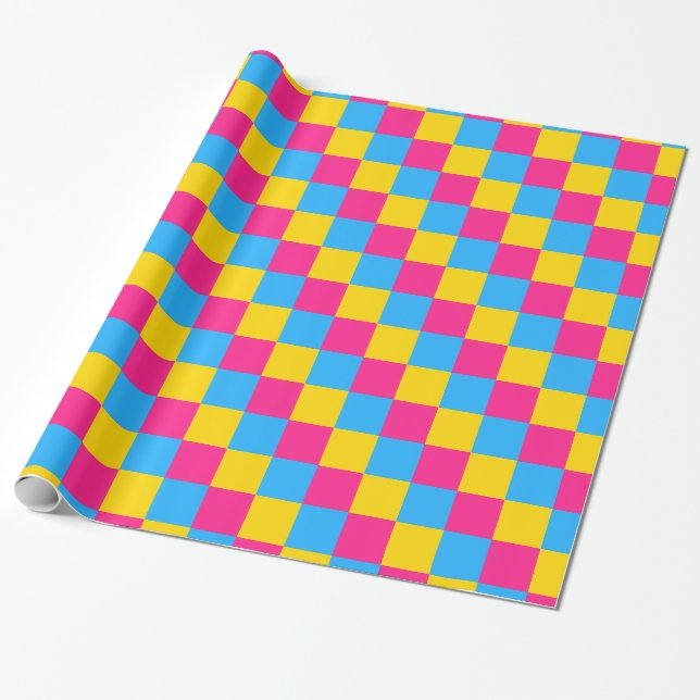 Pansexualitets stolthetsfärger inslagspapper presentpapper (Utrullad)