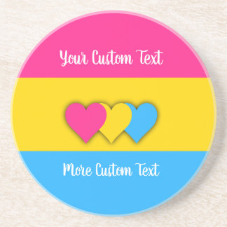 Pansexuality pride flag with text underlägg