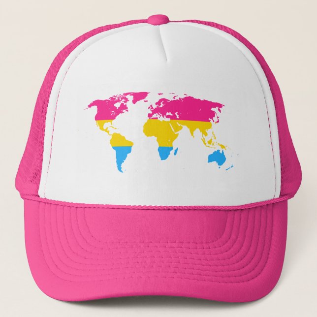 Pansexuality pride world map map Hat Keps (Framsida)