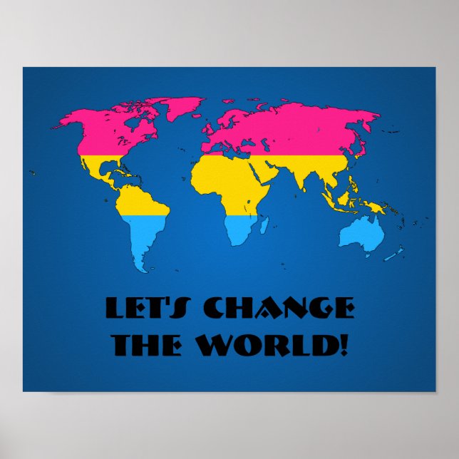 Pansexuality pride world mapposter poster (Framsidan)