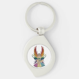 Pansexuell fe swirl silverfärgad nyckelring