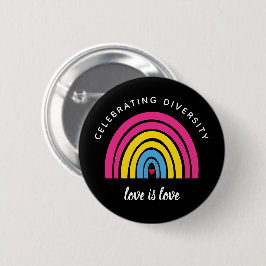 Pansexuell Pride Celebrerar Mångfald Kärlek Är Kär Knapp