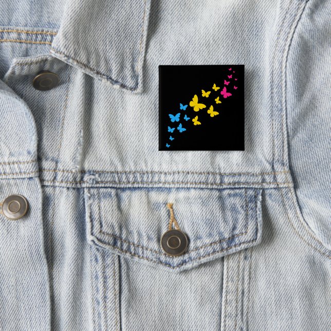 Pansexuell Pride Fjärilsstig Knapp (In Situ)