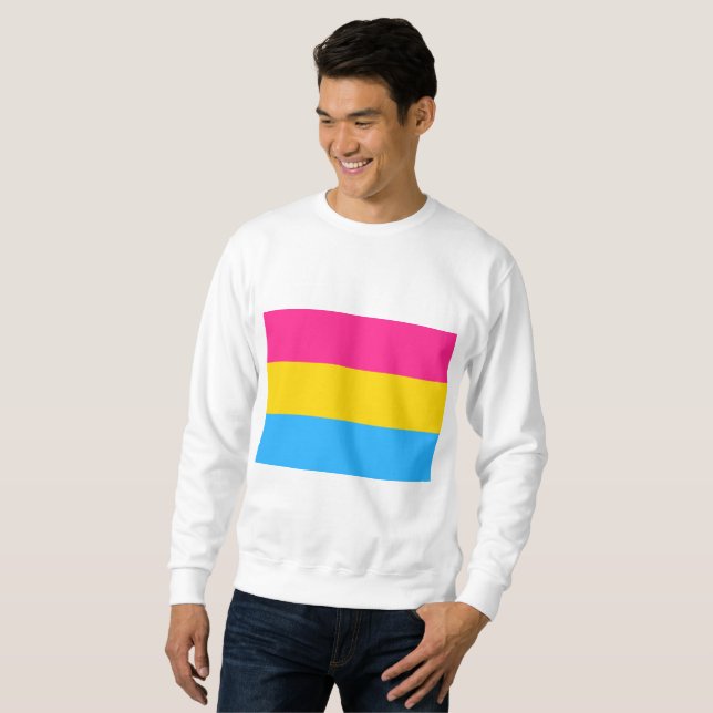 Pansexuell Pride Flagga LGBTQ Lång Ärmad Tröja (Hel framsida)