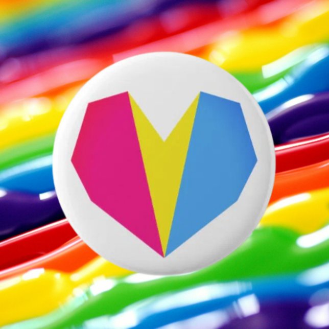 Pansexuell stolthets hjärtknapp knapp (Skapare uppladdad)