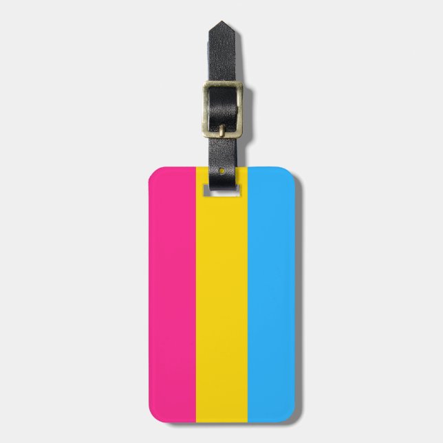 Pansexuell stolthetsflagga bagagebricka (Vertikal Framsida)