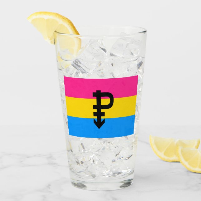 Pansexuell stolthetsflagga glaskopp (Framsida Ice)