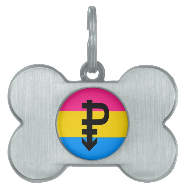 Pansexuell stolthetsflagga ID-bricka husdjur (Framsidan)