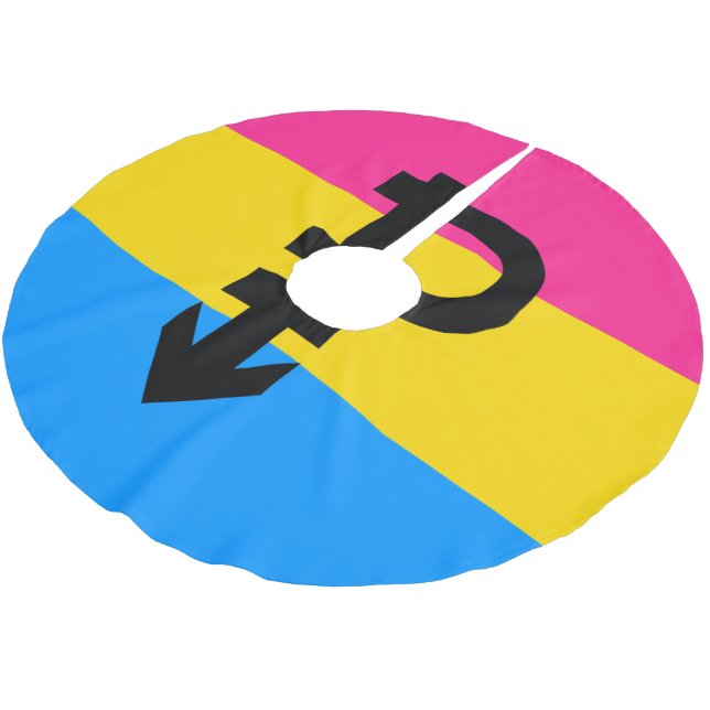 Pansexuell stolthetsflagga julgransmatta borstad polyester (Vinklad)