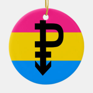 Pansexuell stolthetsflagga julgransprydnad keramik
