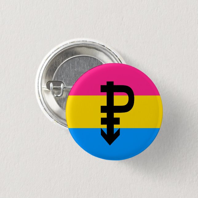 Pansexuell stolthetsflagga knapp (Framsida & baksida)