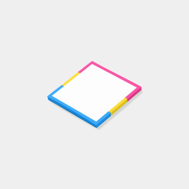 Pansexuell stolthetsflagga post-it block (Vinklad)