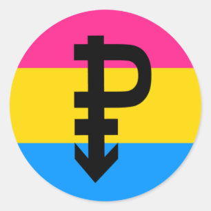 Pansexuell stolthetsflagga runt klistermärke