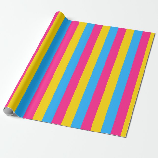 Pansexuell stolthetsflagga vertikal presentpapper (Utrullad)