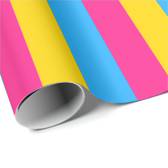 Pansexuell stolthetsflagga vertikal presentpapper (Rullad Hörn)