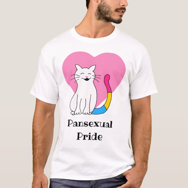 Pansexuellt Pride Kat T Shirt (Framsida)
