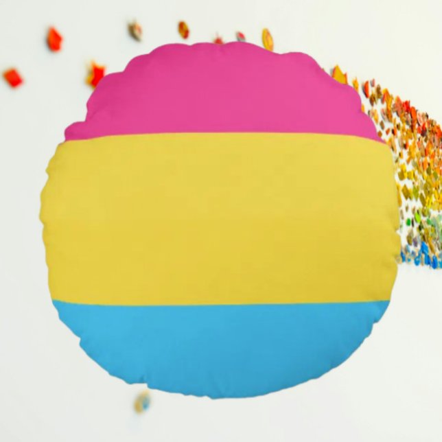 Pansexuellt stolthetscirkel rund kudde (Skapare uppladdad)
