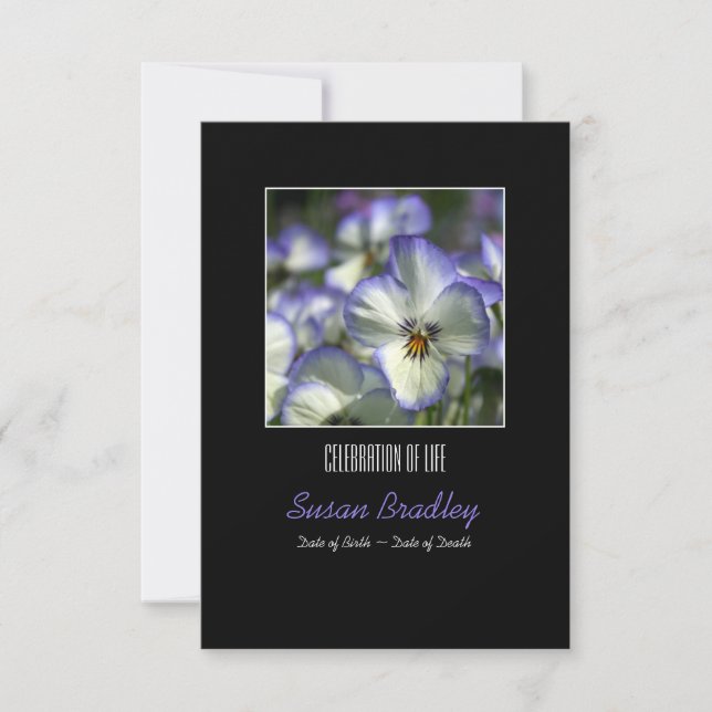 Pansier 2 Firande av livets minnesservice Inbjudningar (Framsida)