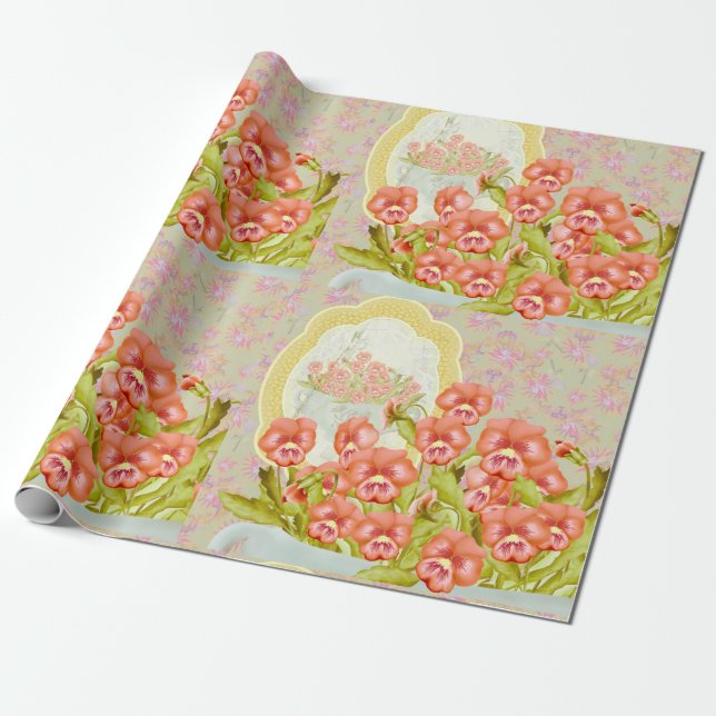 Pansier i en Papper för Bowl Wrapping Presentpapper (Utrullad)