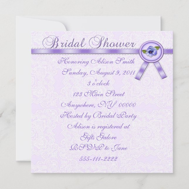 Pansier, Inbjudningskort för möhippan (Framsida)