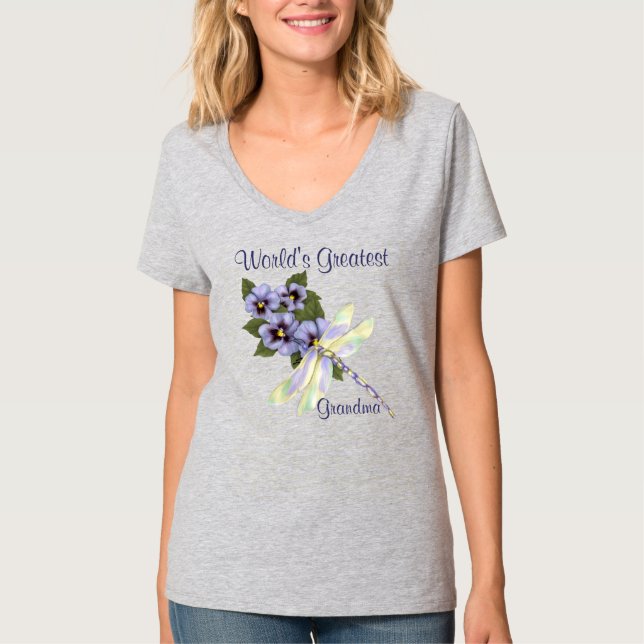 Pansier och Dragonfly Tee Shirt (Framsida)