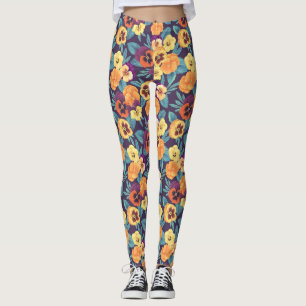 Pansier på plumviolett leggings