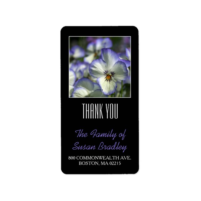 Pansies 2 Anpassningsbars Family Tack-etikett Adressetikett (Framsidan)