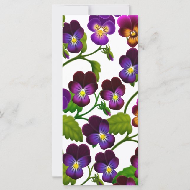Pansies and Violas Blommigt Bookmark (Framsida)