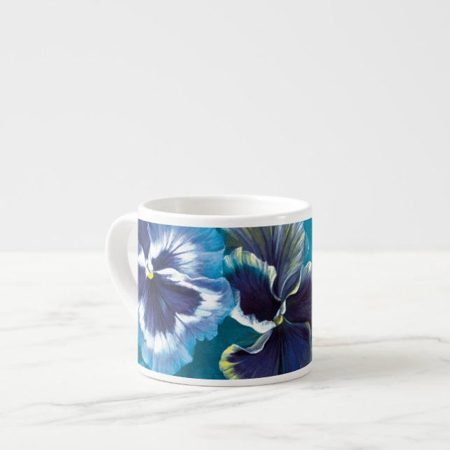 Pansies art blue espresso mugg espressomugg (Framsida vänster)