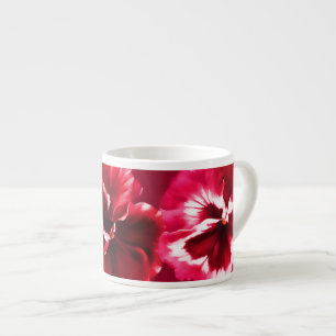 Pansies art stilized red rosa espresso mugg espressomugg