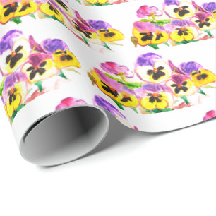 Pansies Blommigt Flowers Pansy Gift Wrap Söt Presentpapper