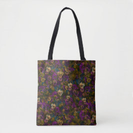 Pansies [gold] tote and cross over by Jason Street Tygkasse